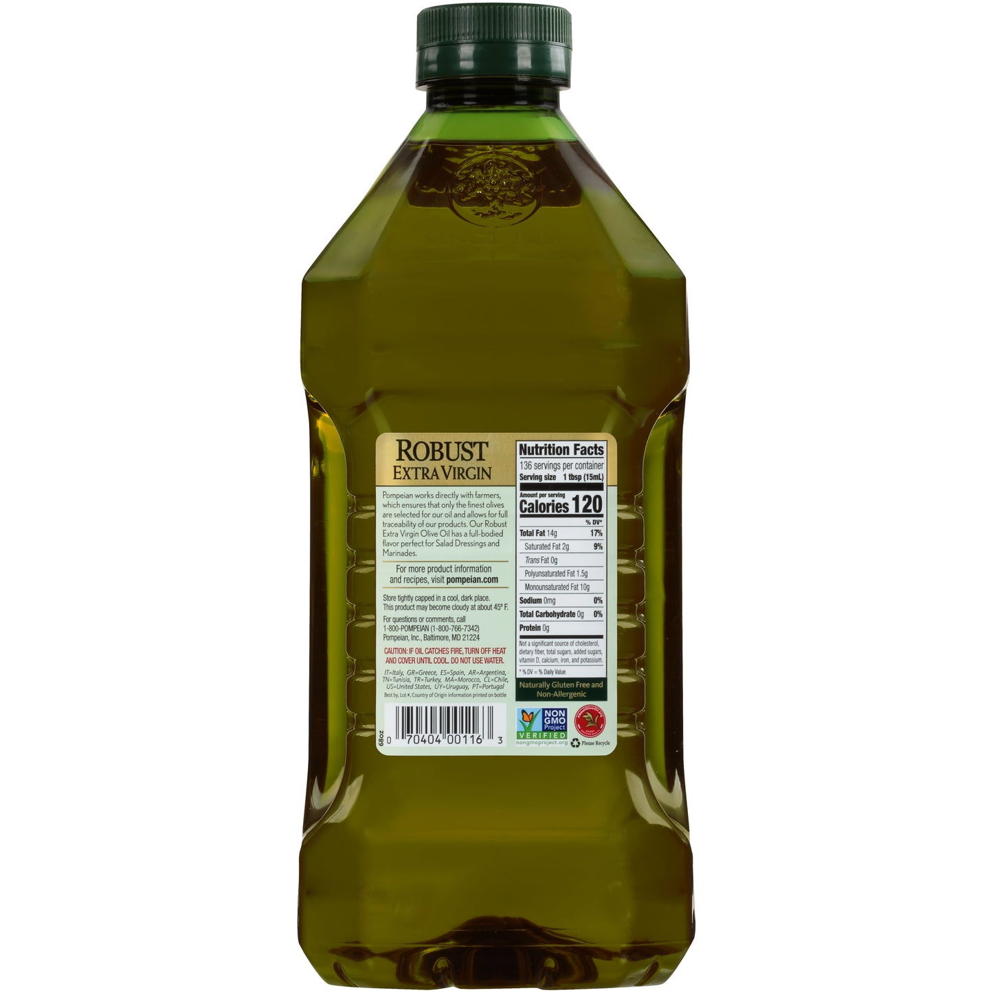 Pompeian Robust Extra Virgin Olive Oil - 68 fl oz